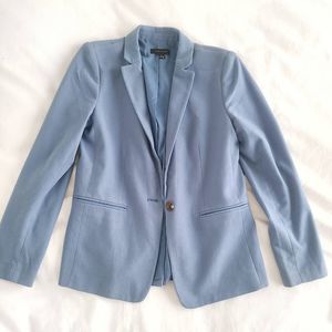 Ann Taylor Single Breasted Blazer Jacket Women's 4 Blue One-Button Front Notch